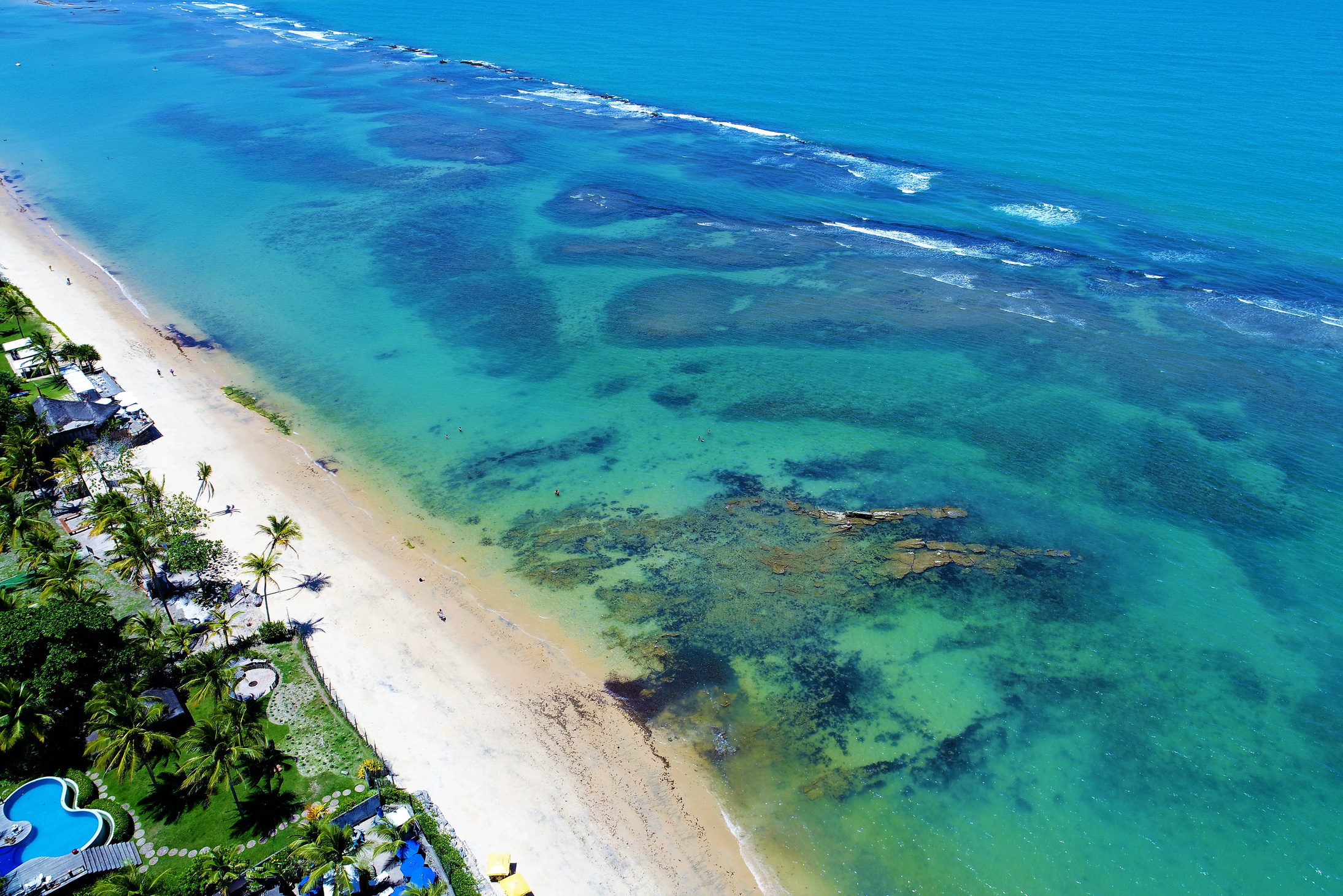 Aerial view of Arraial D'Ajuda beach, Bahia, Brazil